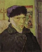 Vincent Van Gogh self portrait with bandaged ear France oil painting artist
